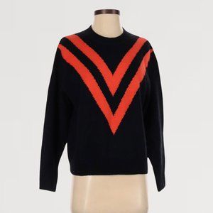 The Fifth Label | Varsity Crew Sweater | Navy & Orange | Size XS